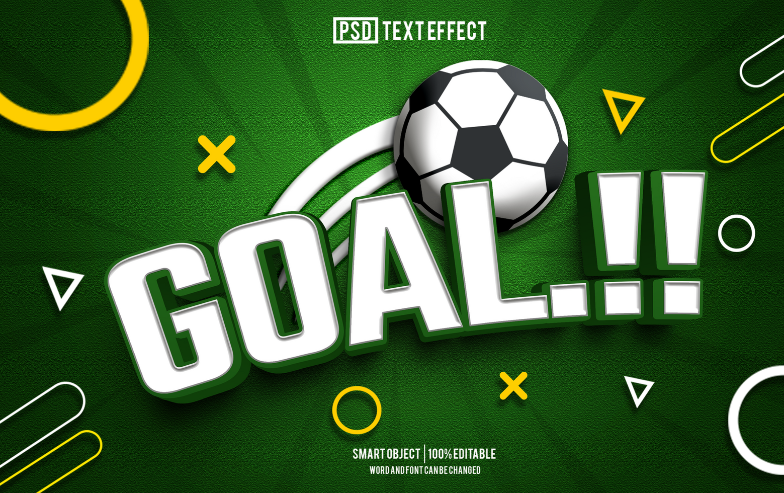 goal text effect, font editable, typography, 3d text psd