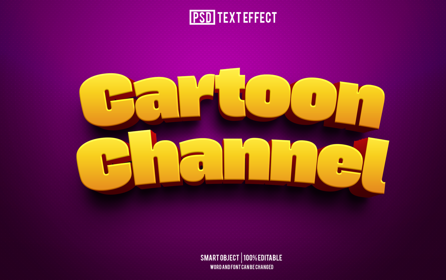 cartoon chanel text effect, font editable, typography, 3d text psd