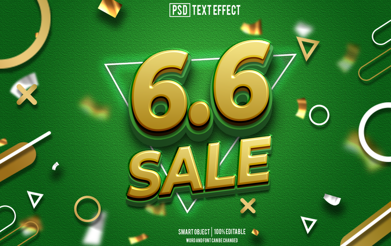 6 6 sale text effect, font editable, typography, 3d text psd