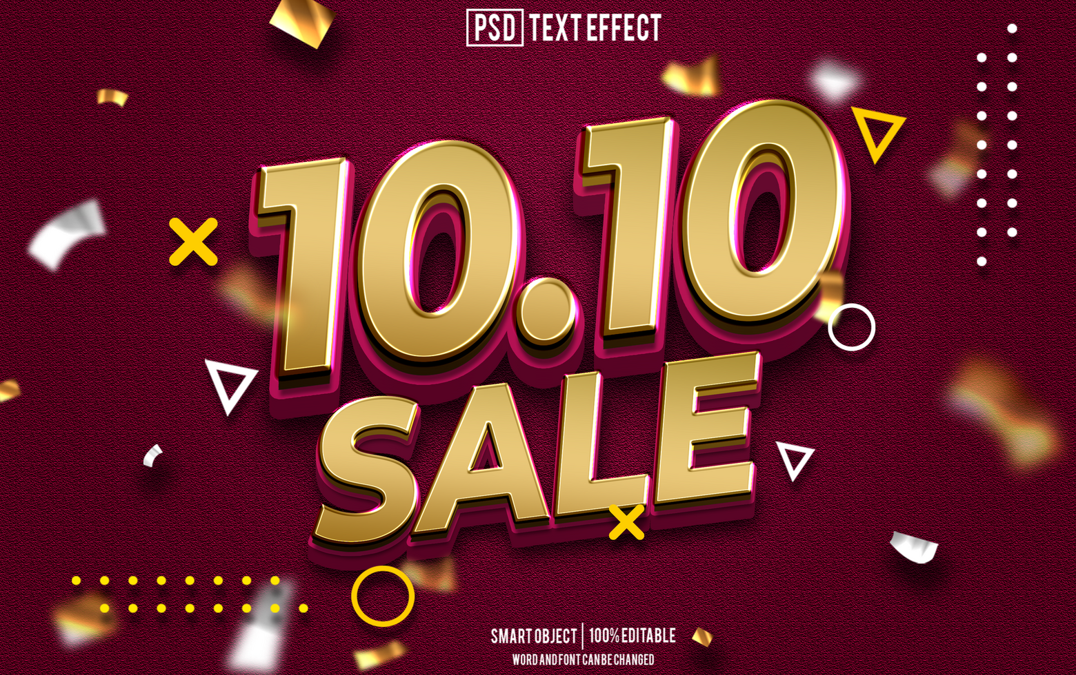 10 10 text effect, font editable, typography, 3d text psd
