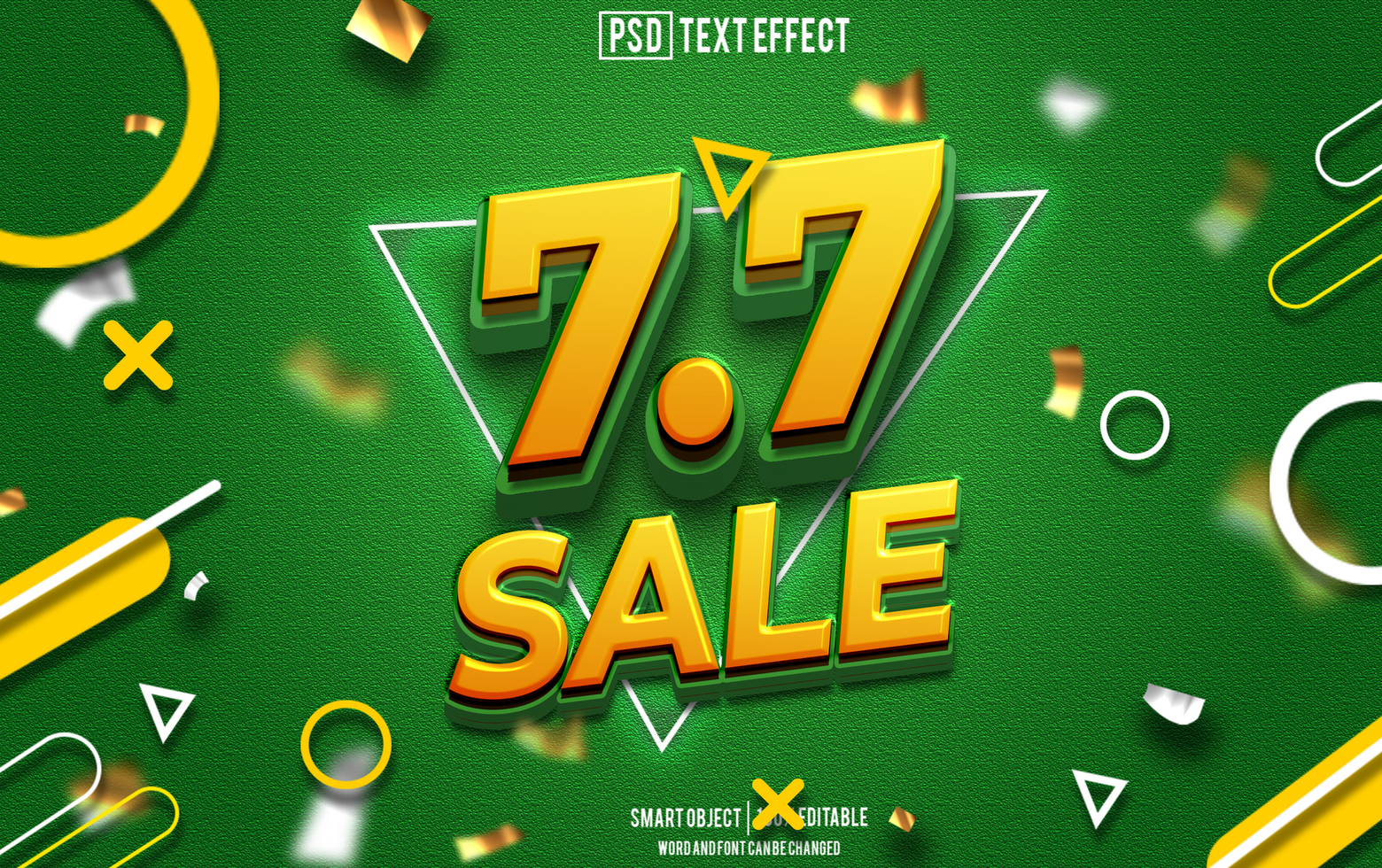 7 7 sale text effect, font editable, typography, 3d text psd