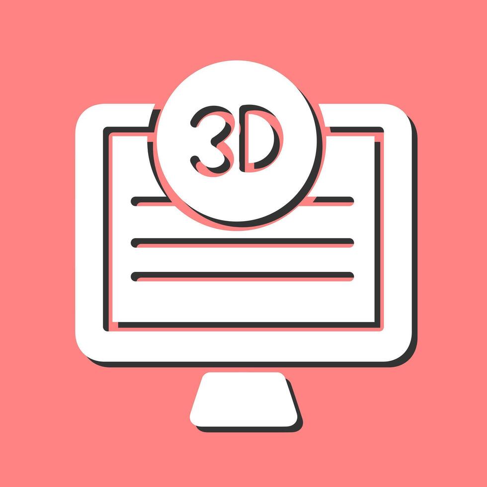 3d calidad pantalla vector icono