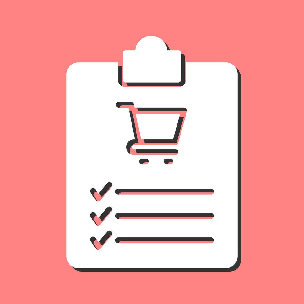 icono de vector de lista de compras