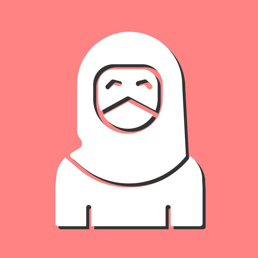 mujer con icono de vector de niqab