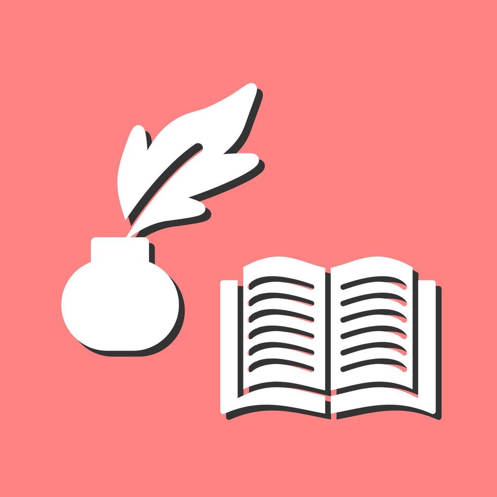 Quill and Book Vector Icon