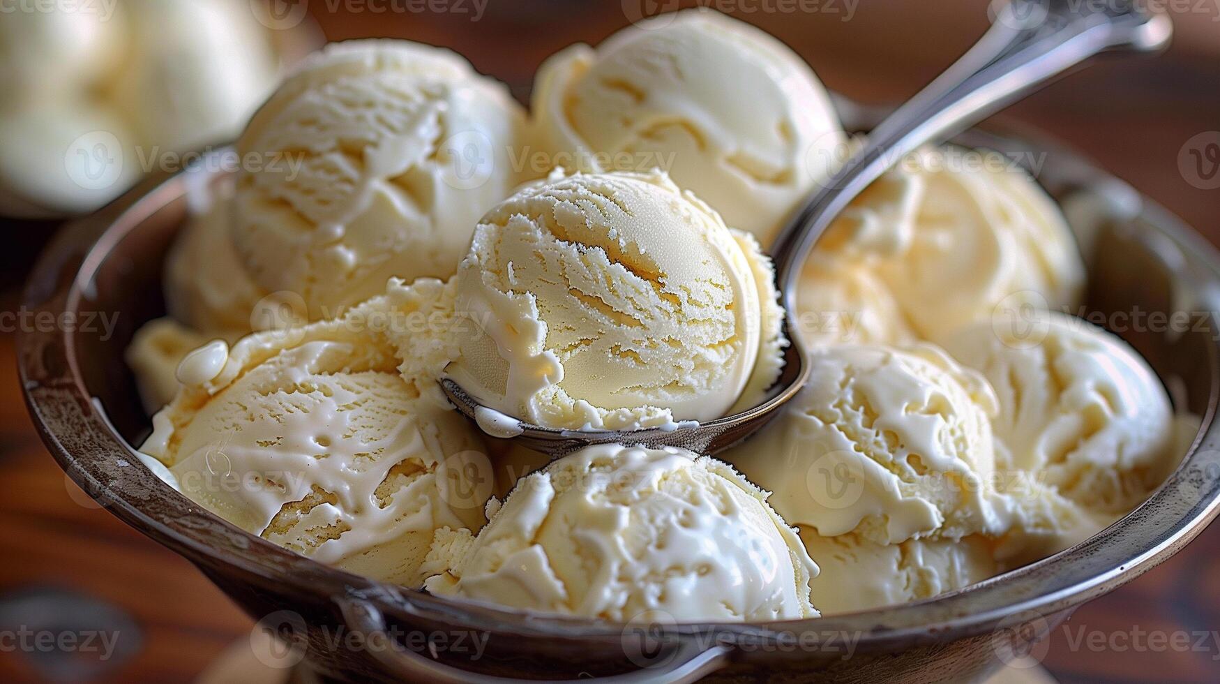 AI generated Ice Cream On Bowl Background photo