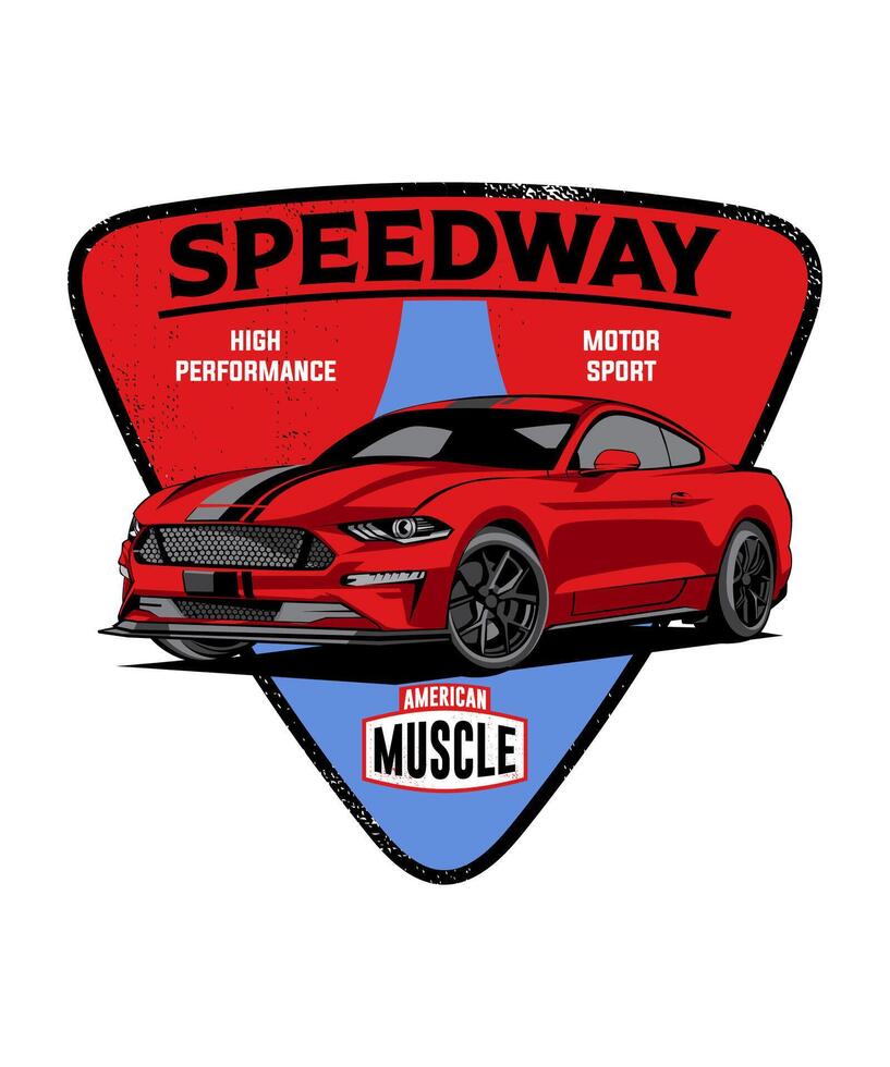 Speedway American Muscle Retro Car Design vector