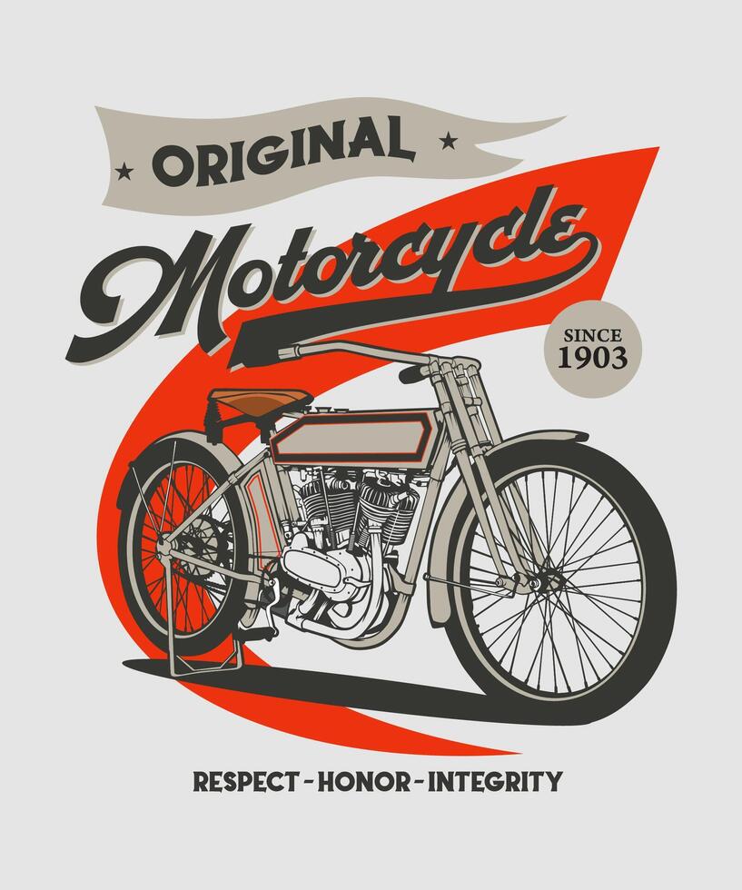 Original Motorcycle Retro Design vector