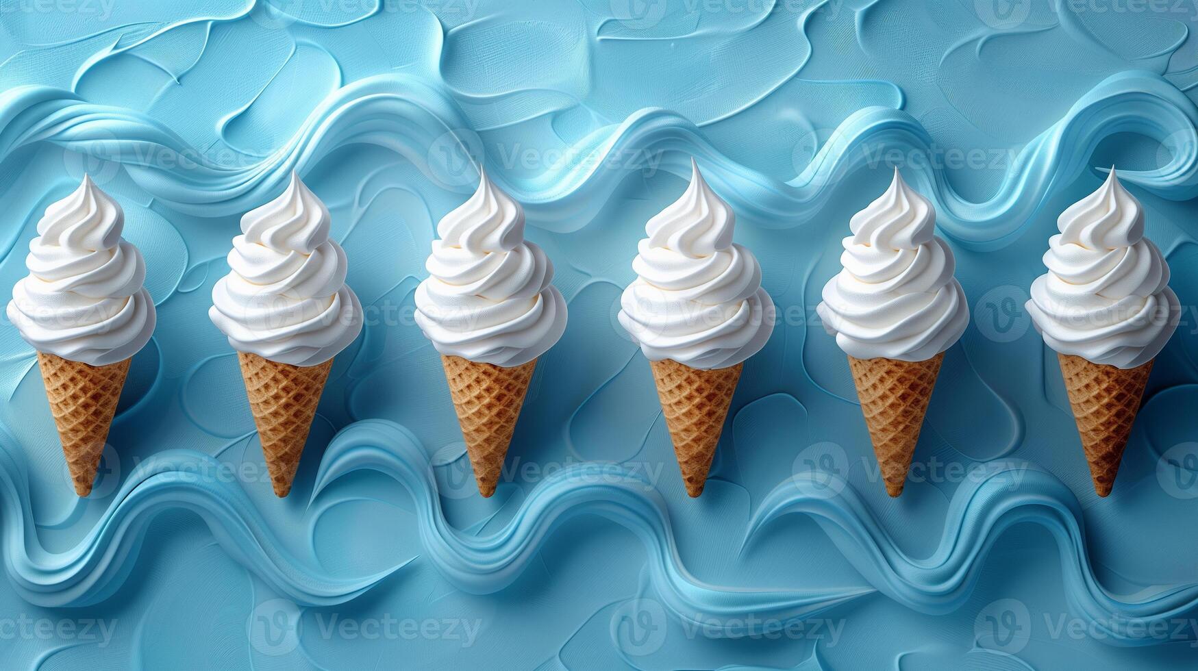 AI generated Ice Cream Cone Background photo