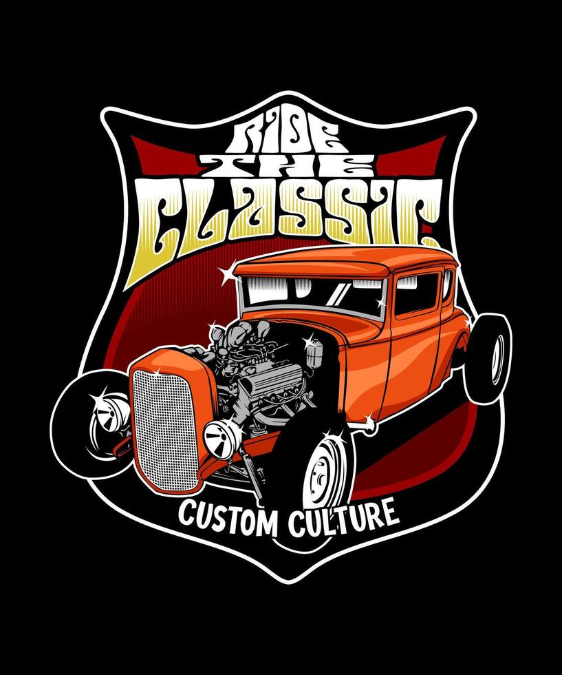 Ride The Classic Car Design vector