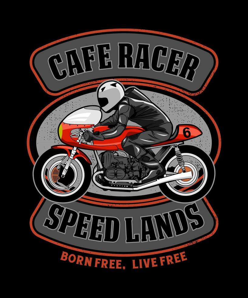 Cafe Race Speed Land RetroDesign vector