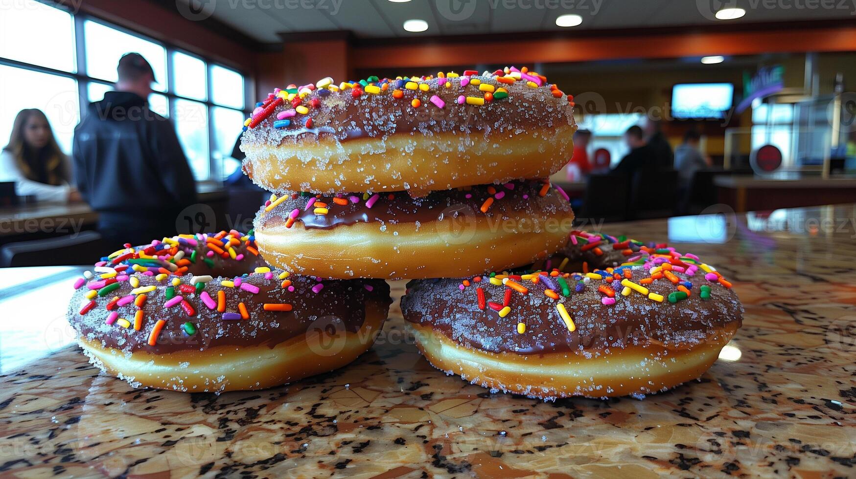 AI generated Chocolate Glaze Donut Background photo