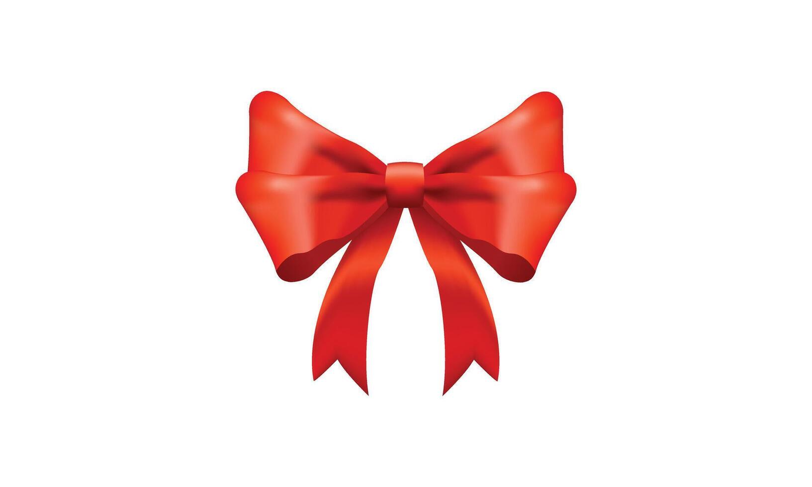 Realistic shiny red bow vector for decorate your greeting card, brochure or website isolated on white background.