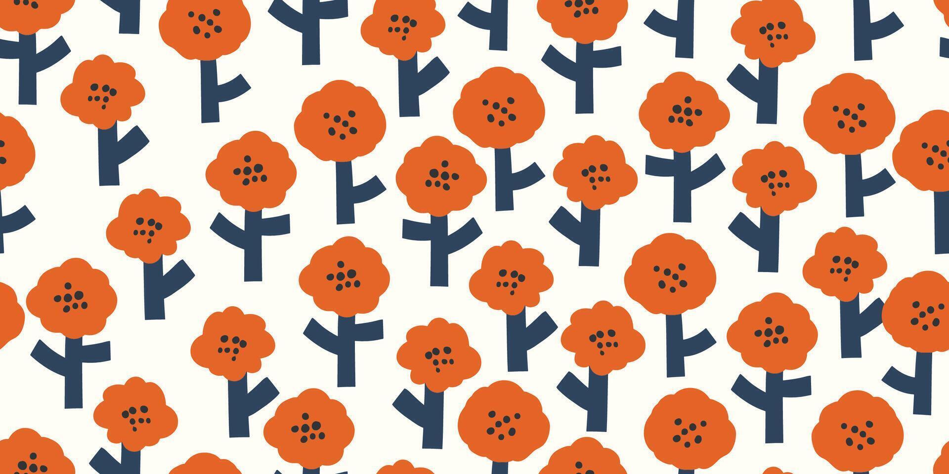 Floral botanical seamless pattern design. Seamless background. Suitable for fabric, textiles, clothing, wrapping paper, cover, interior design, and background. vector