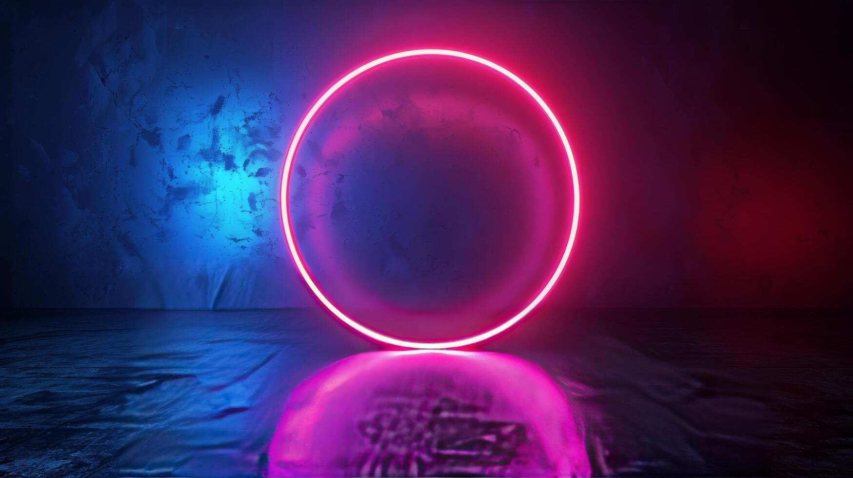 AI generated Glowing Object in Dark Room photo