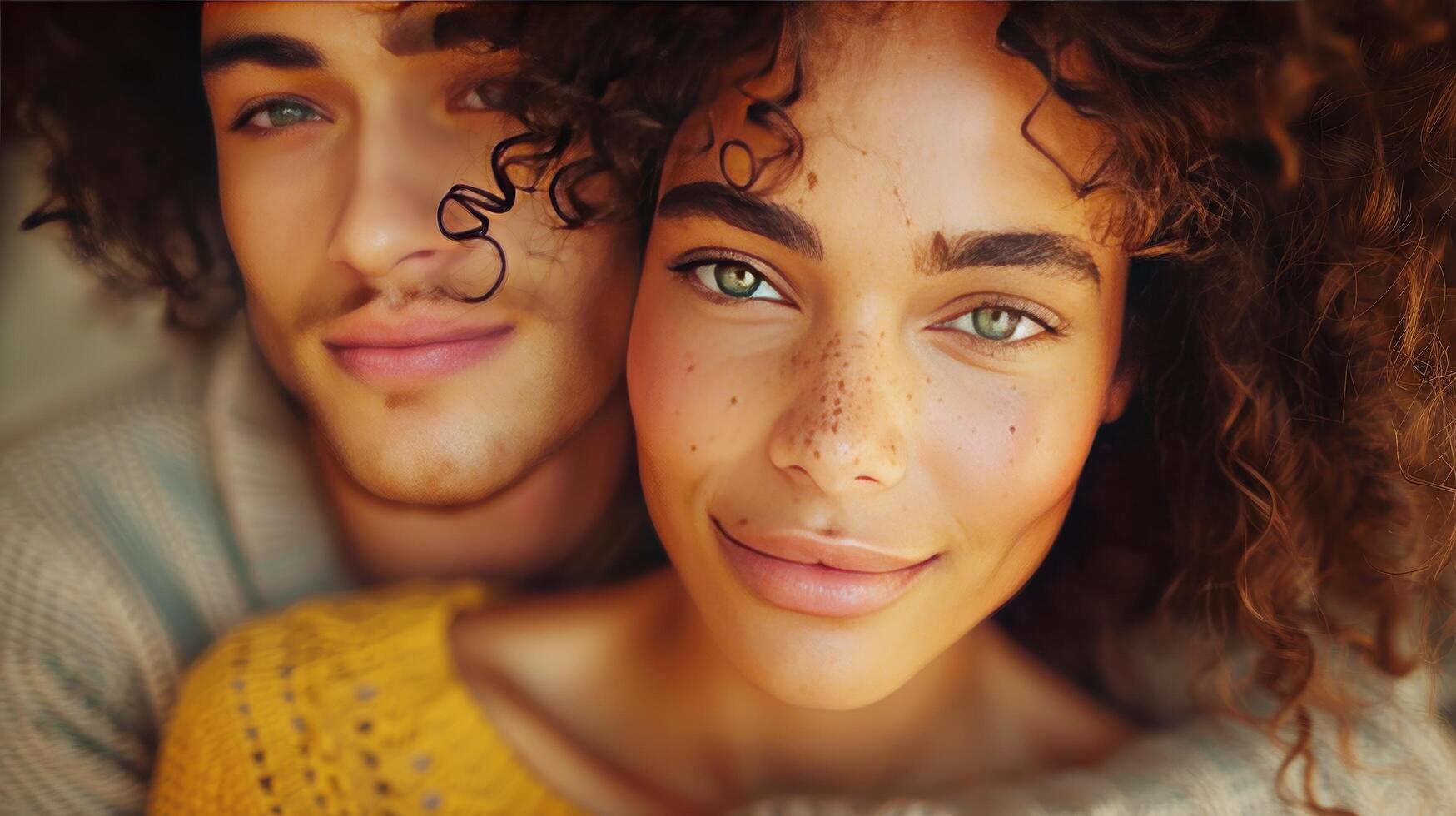 AI generated Man and Woman With Freckles photo