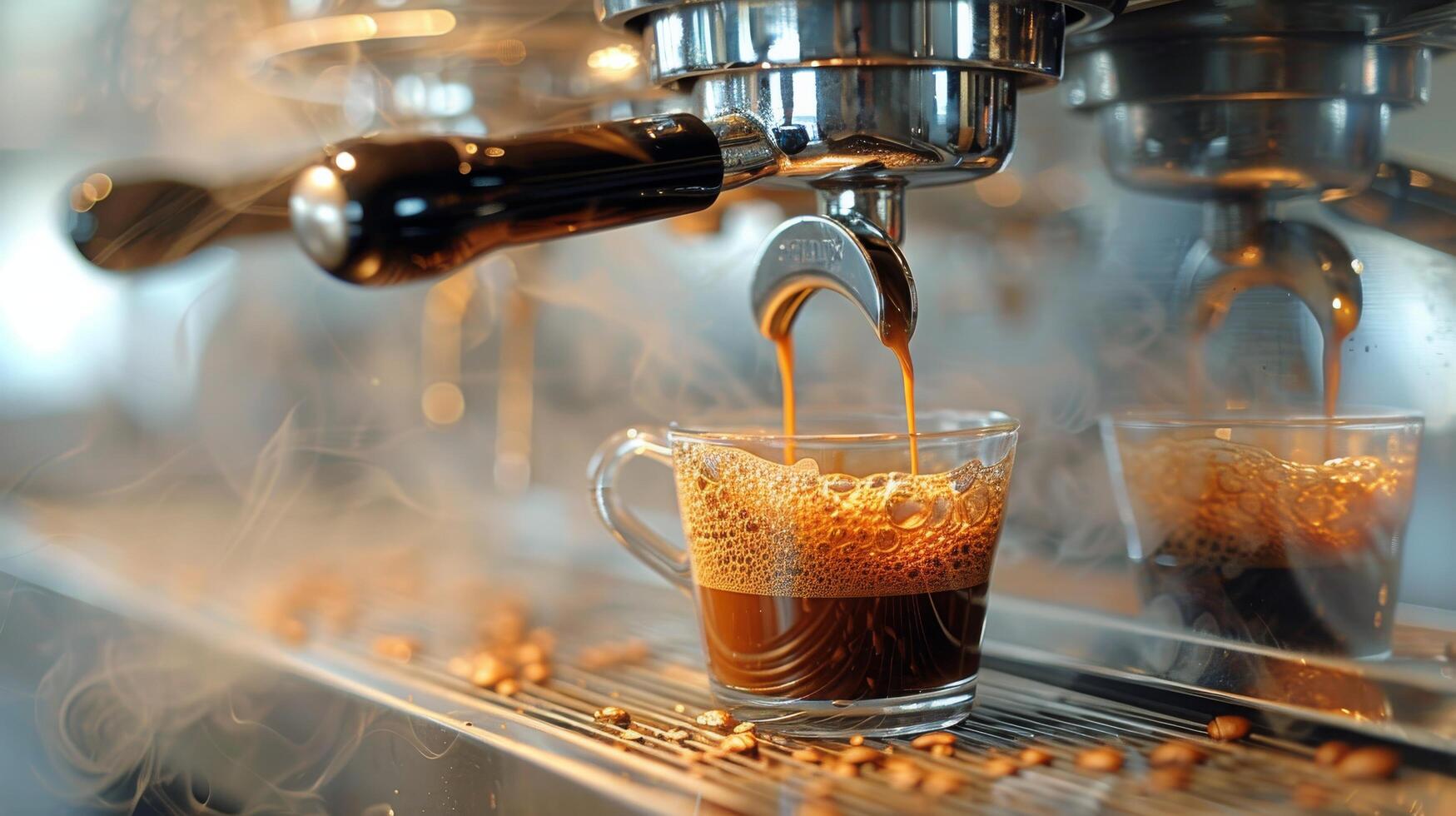 AI generated Liquid Filling a Cup of Coffee photo