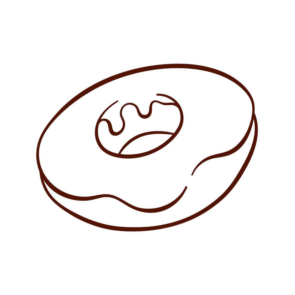 sencillo rosquilla icono en línea Arte estilo. logo para panadería, menú, restaurante, café diseño. vector ilustración aislado en un blanco antecedentes.