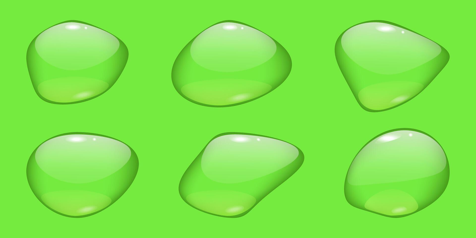 Transparent liquid forms water drops isolated . vector