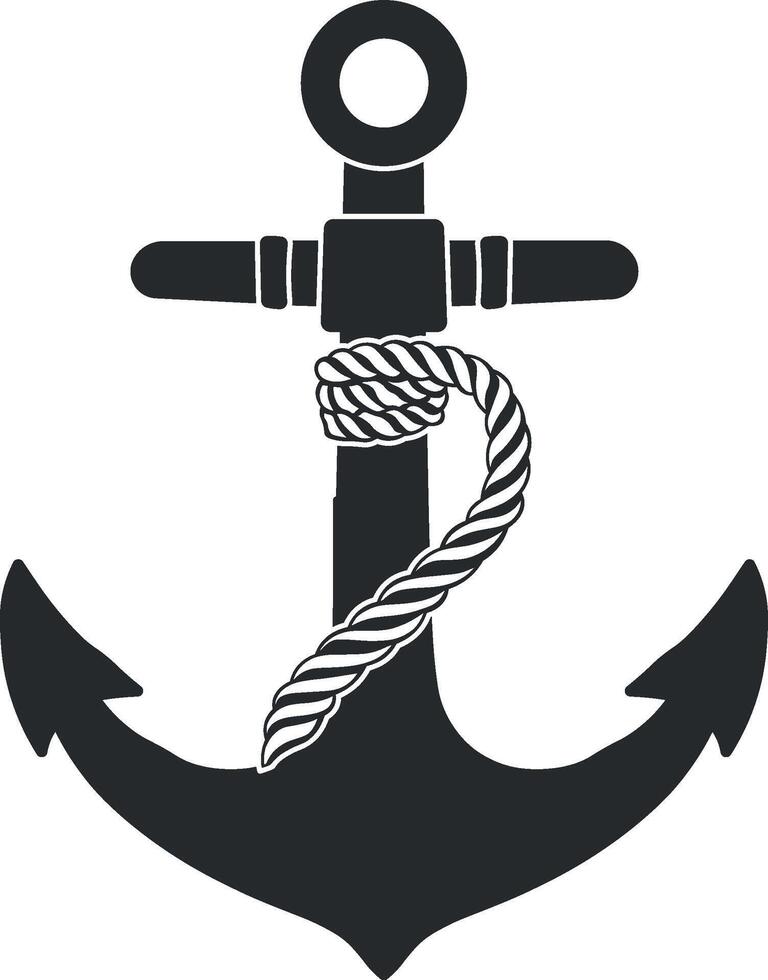 black silhouette of a sea anchor without background vector