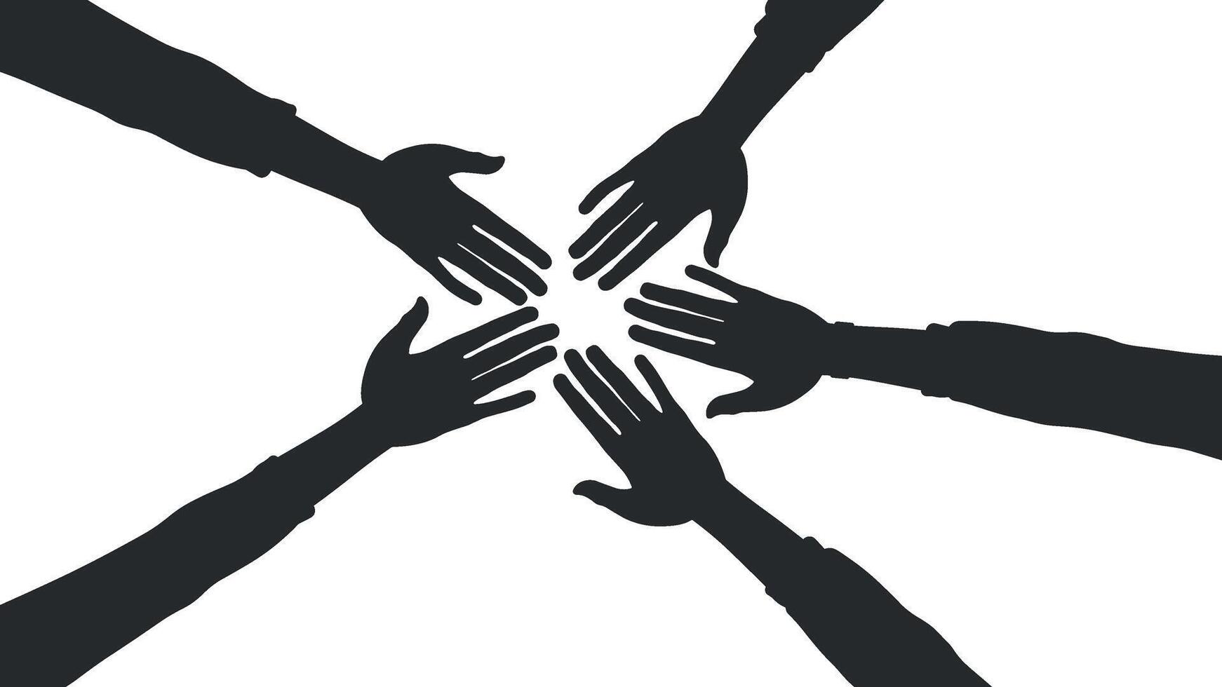 hands reach out to each other without background vector