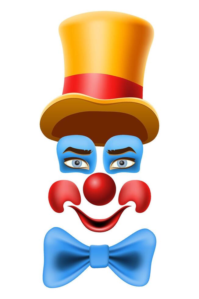 cheerful clown actor and circus character vector illustration isolated on background