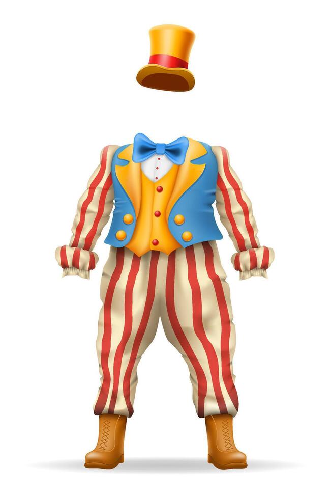 cheerful clown actor and circus character vector illustration isolated on background