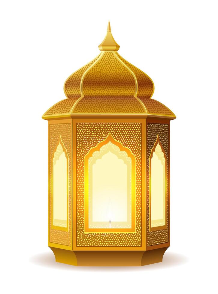 islamic lantern muslims attribute of religion stock vector illustration