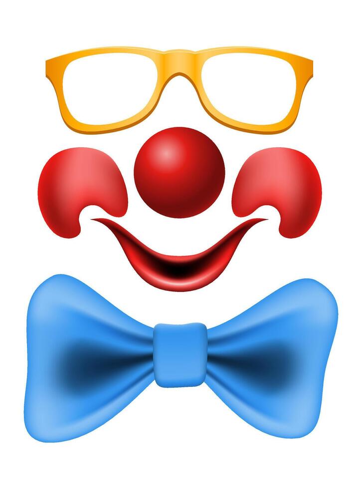 cheerful clown actor and circus character vector illustration isolated on background