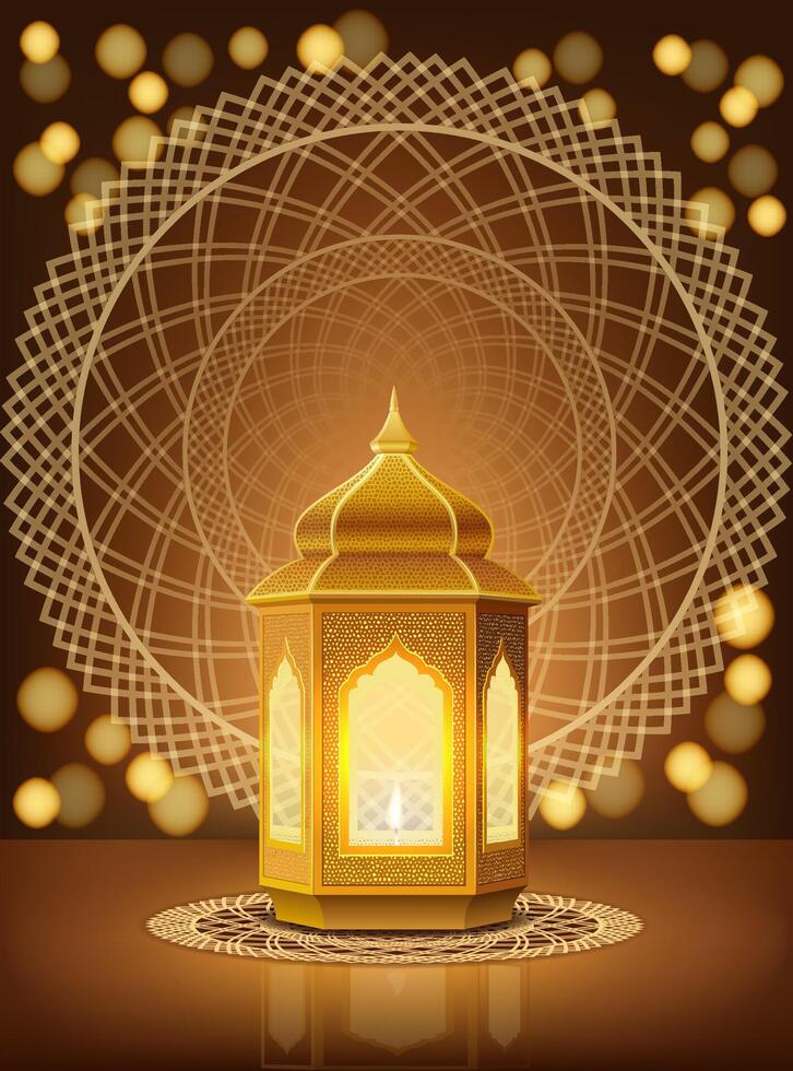 islamic lantern muslims attribute of religion stock vector illustration