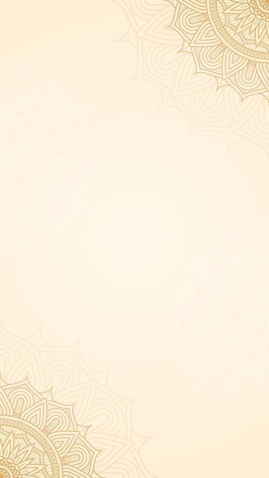 Radiant Symmetry Of Elaborate Circular Detailed Mandala Art Blank Vertical Vector Plain Background Design