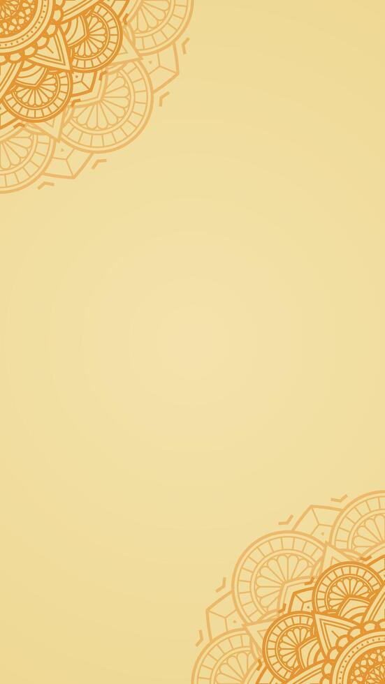 Radiant Yellow Saffron Gold Elegance Blank Vertical Vector Background with Intricate Mandala Detailing