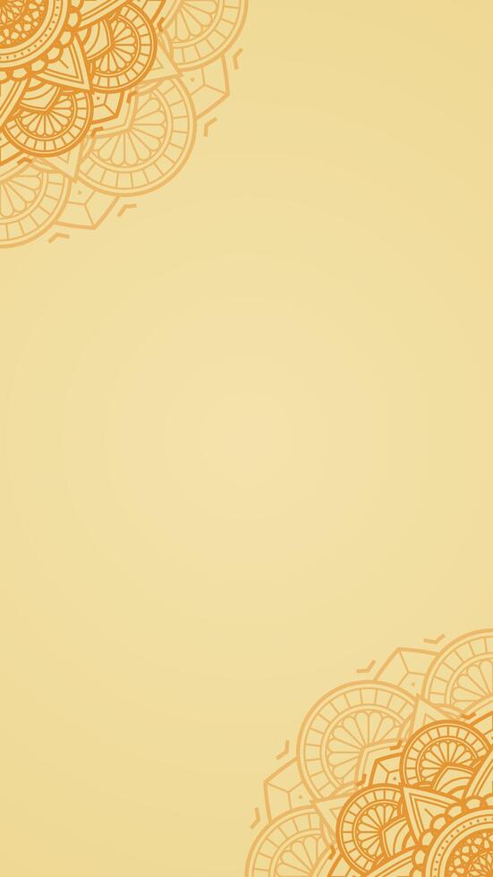 radiante amarillo azafrán oro elegancia blanco vertical vector antecedentes con intrincado mandala detallado