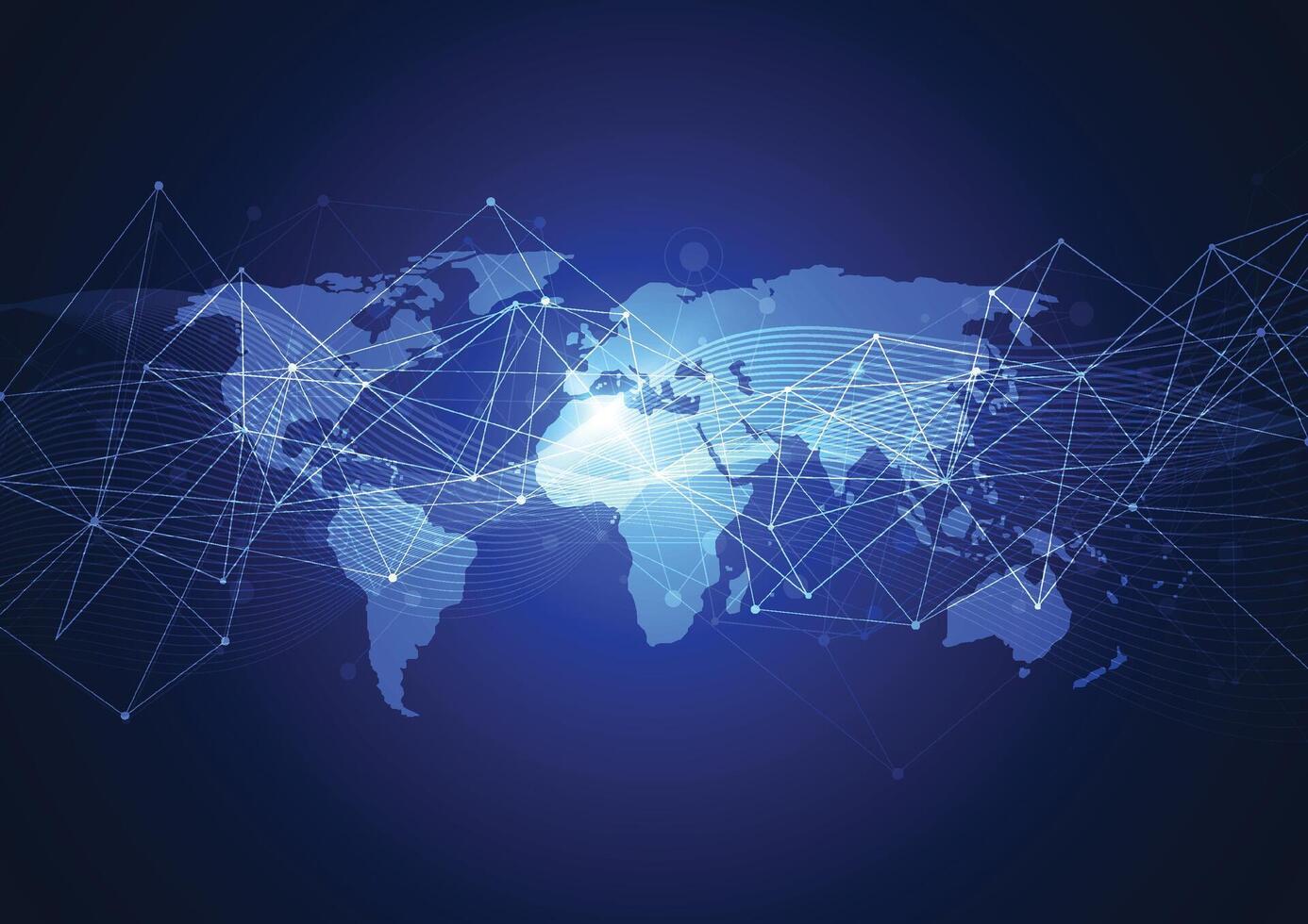 Global network connection. World map point and line composition concept of global business. Vector Illustration