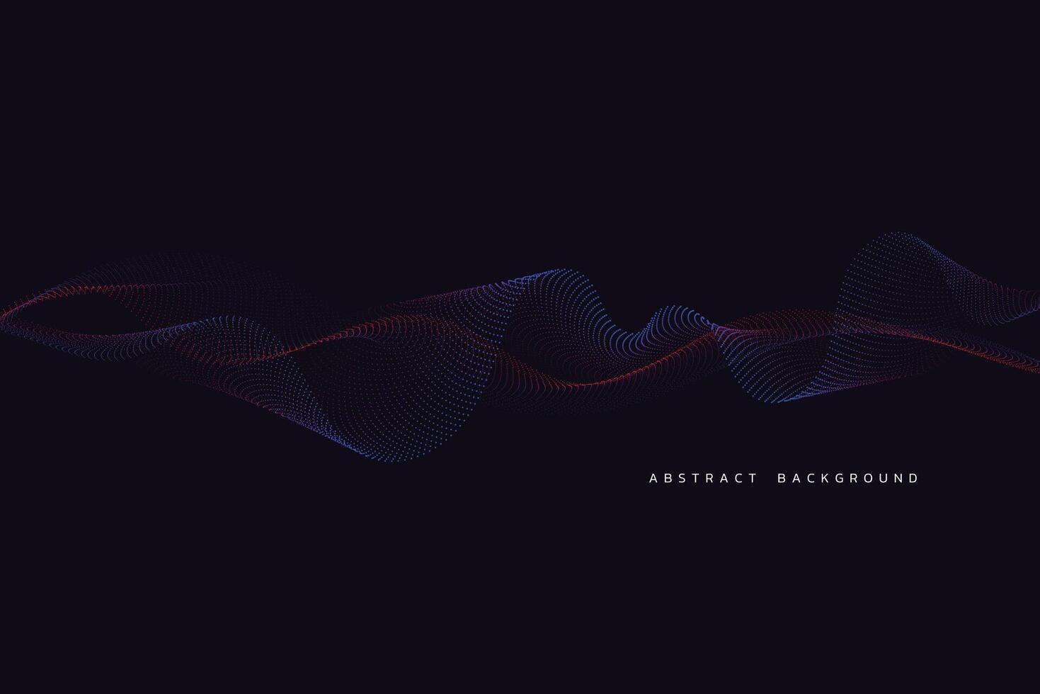 Abstract background with flowing curve particles. Modern dots pattern design element. Futuristic technology concept. Vector illustration