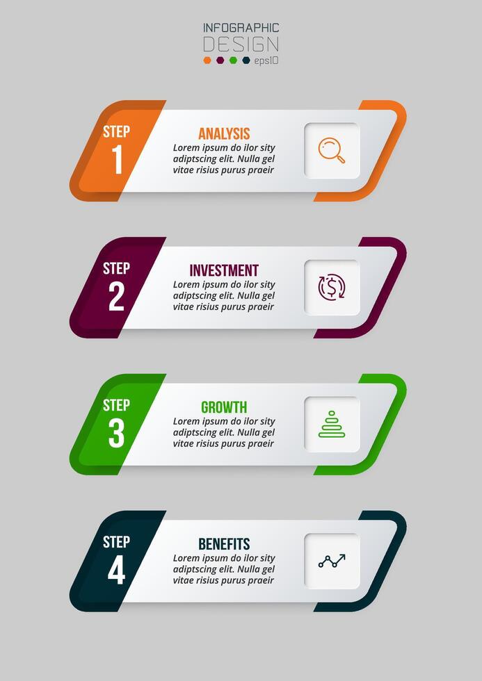 Infographic template business concept with workflow. vector