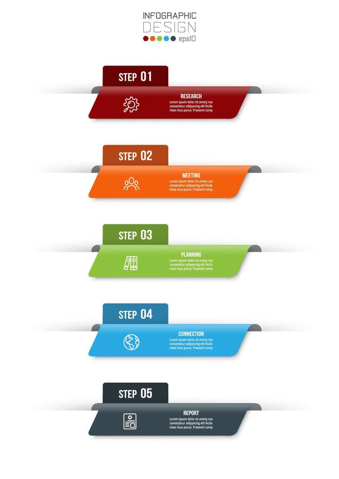 concepto de negocio de plantilla infográfica con flujo de trabajo. vector