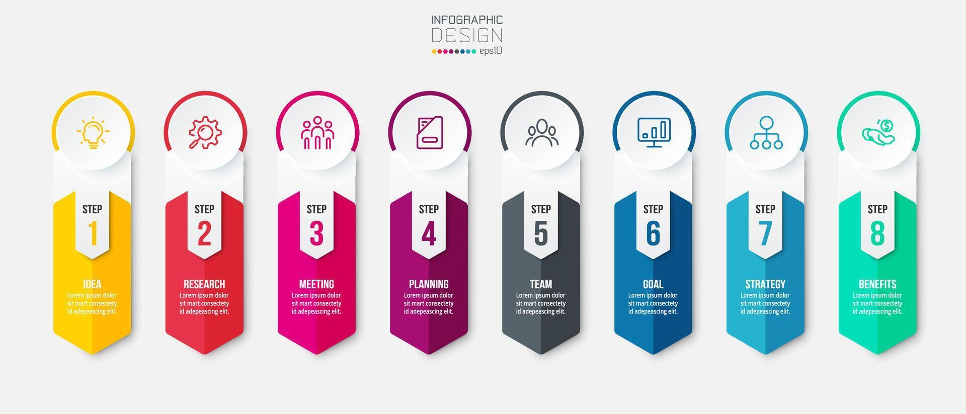 Infographic template business concept with step. vector