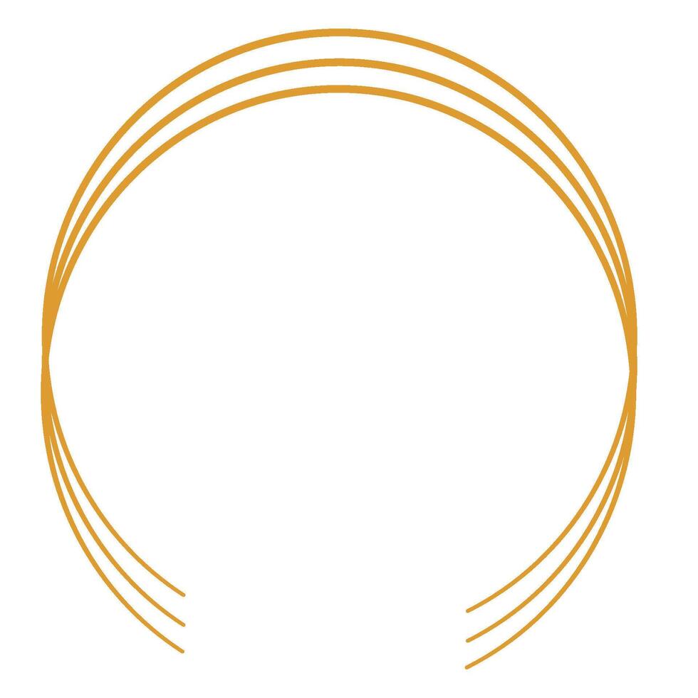 Round gold frame vector