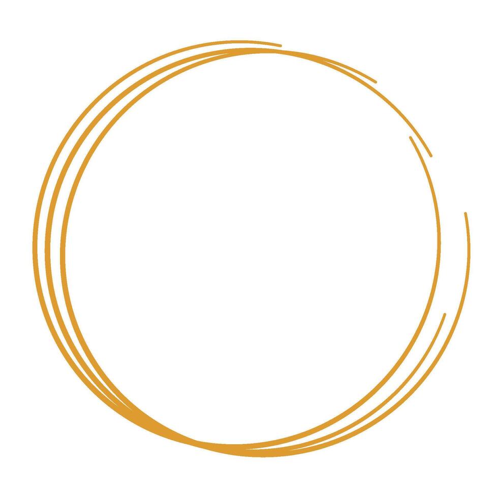 Round gold frame vector
