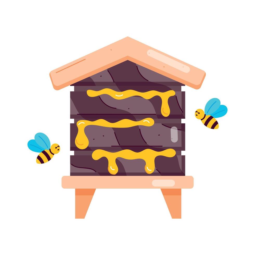 Honey Foods Flat Stickers vector