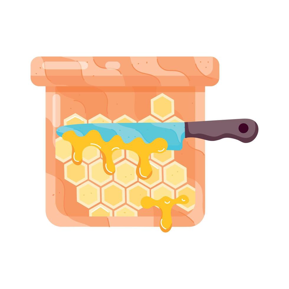 Honey Desserts Flat Stickers vector