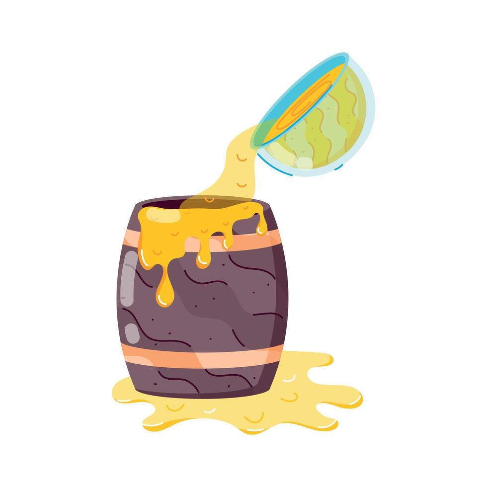 Flat Style Honey Stickers vector
