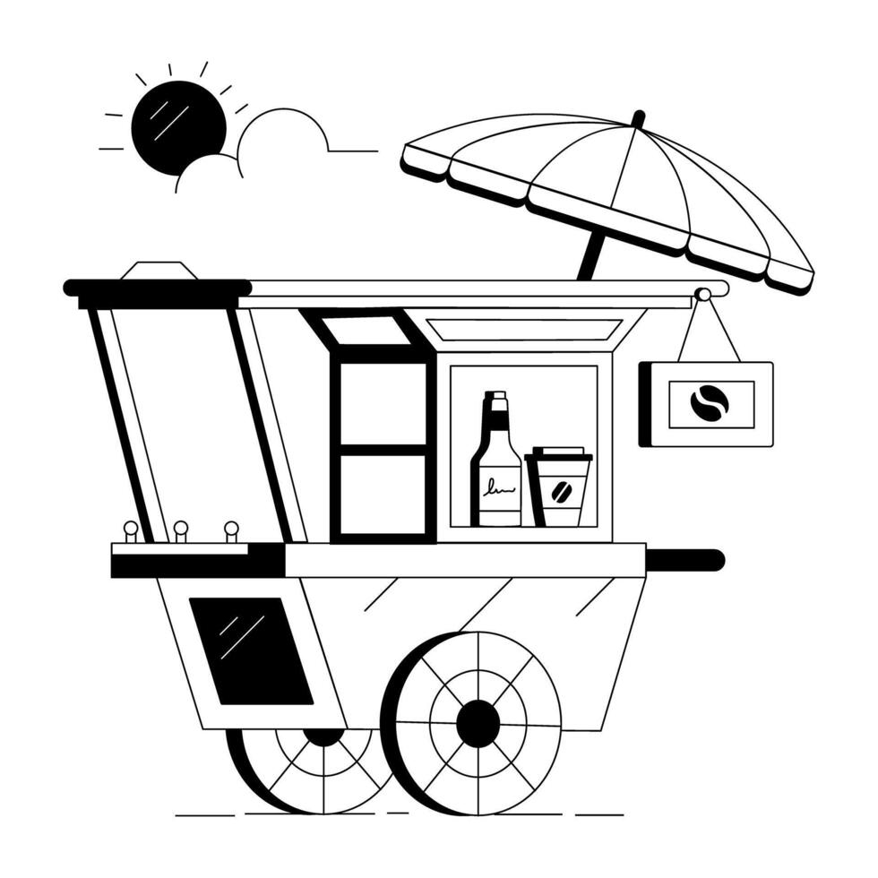 Espresso Cafe Linear Illustrations vector