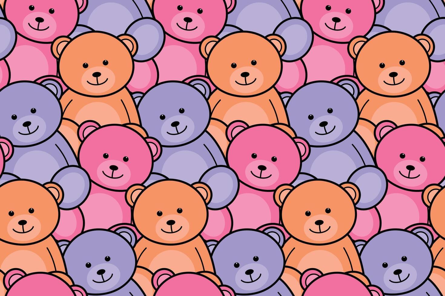 Bear toy pattern background seamless vector