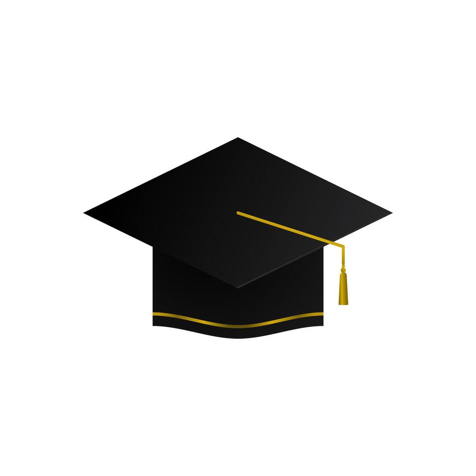 Graduation cap design illustration. Graduation cap vector design. Graduation hat simple sign similar design