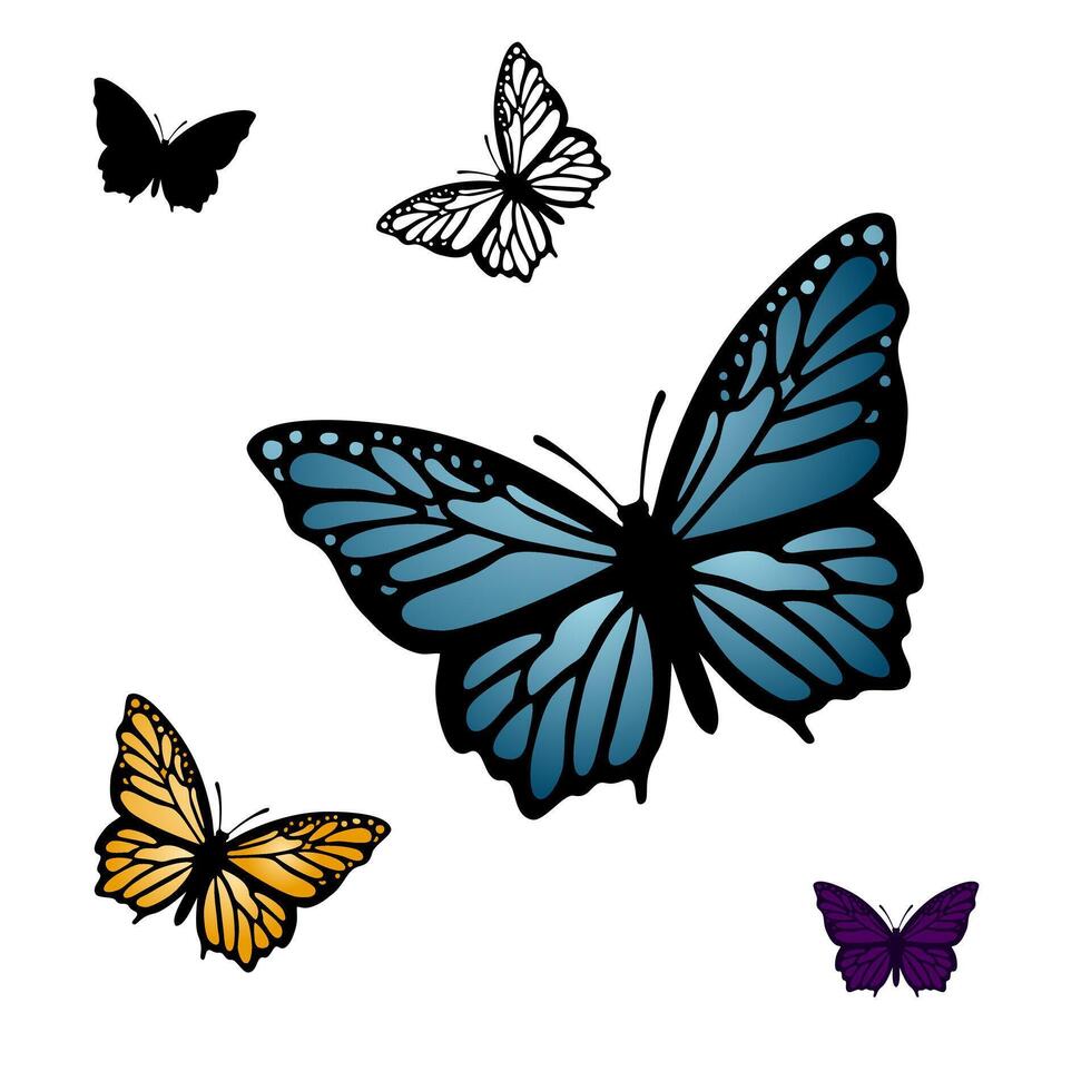 Set of Butterflies. Butterfly icon collection. Butterfly icon vector illustration. Butterfly icon simple sign.