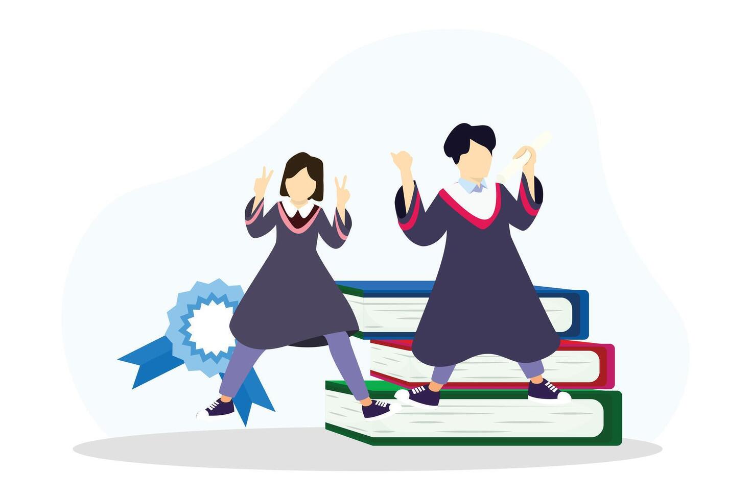 Graduation Day Flat Illustration Design vector