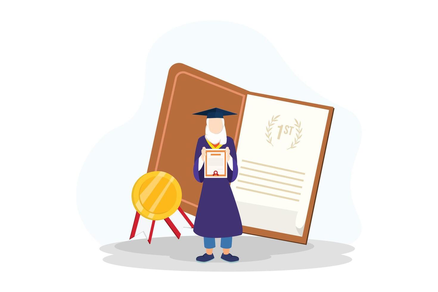 Graduation Day Flat Illustration Design vector