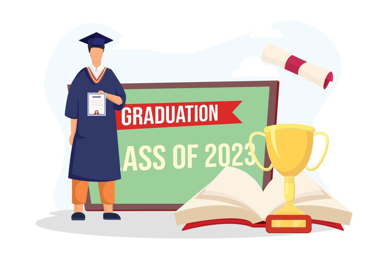 Graduation Day Flat Illustration Design vector